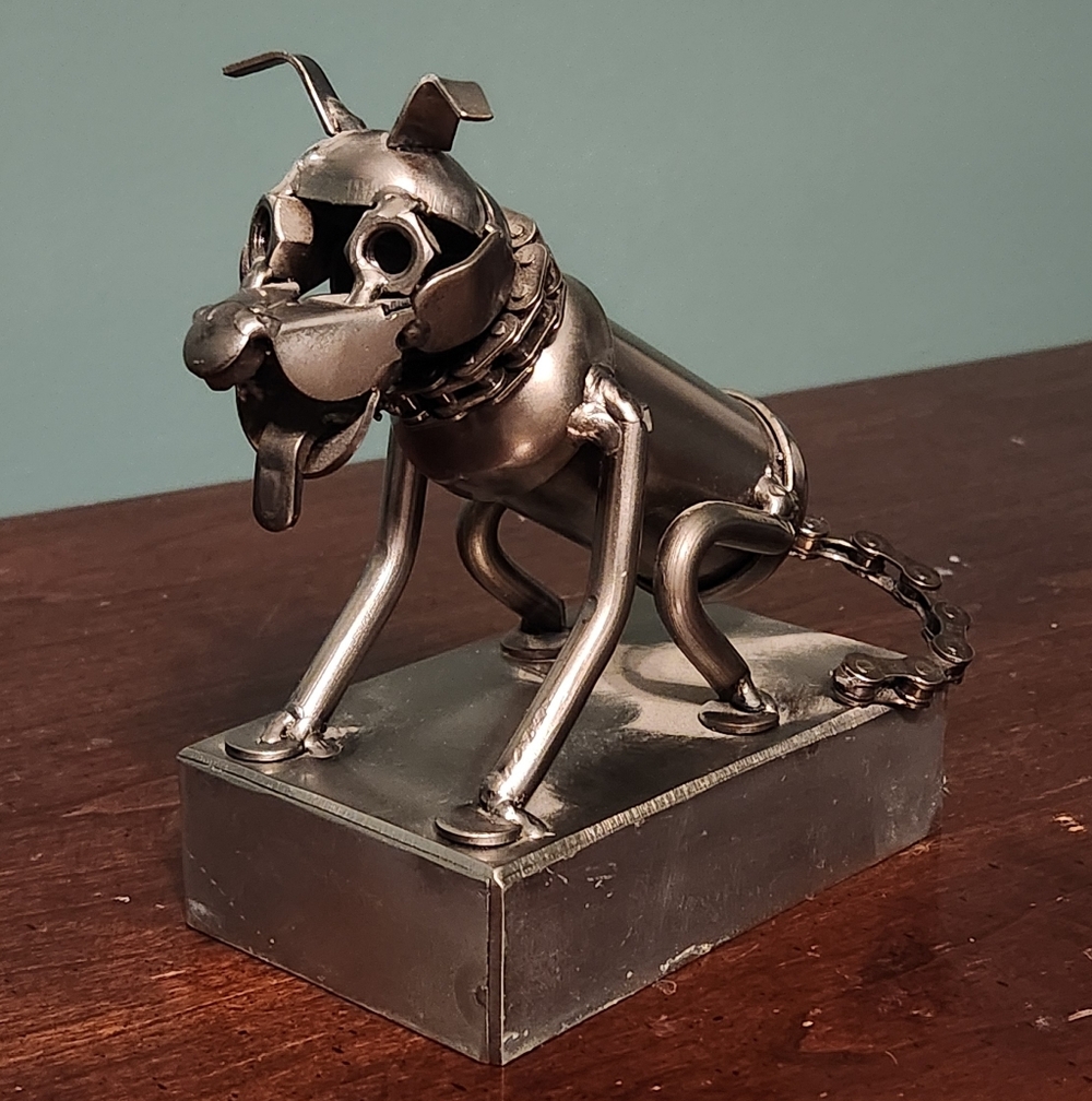 Novica Upcycled Metal Dog Sculpture